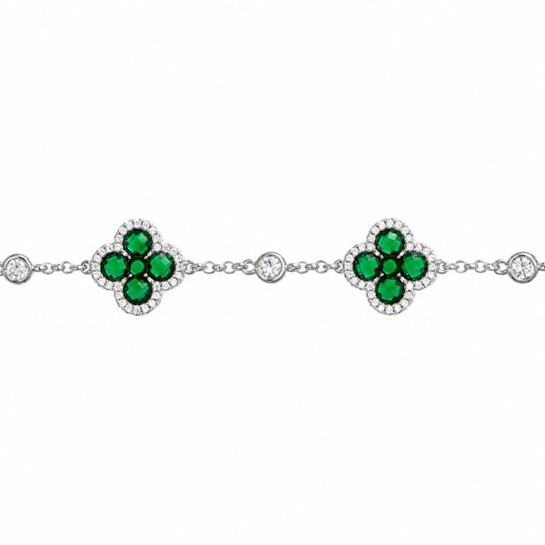 Bracciale Argento Fleurs zirconi