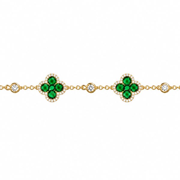 Bracciale Placcato Oro Fleurs zirconi colorati