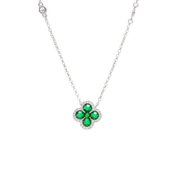 Collana Argento Fiore Singolo Colorato