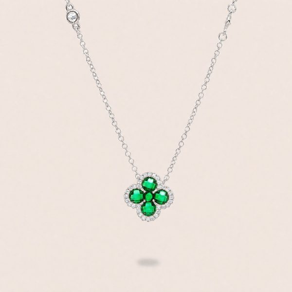 Collana Argento Fiore Singolo Colorato