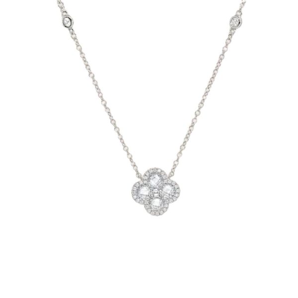 Collana Fiore Singolo Total White Argento