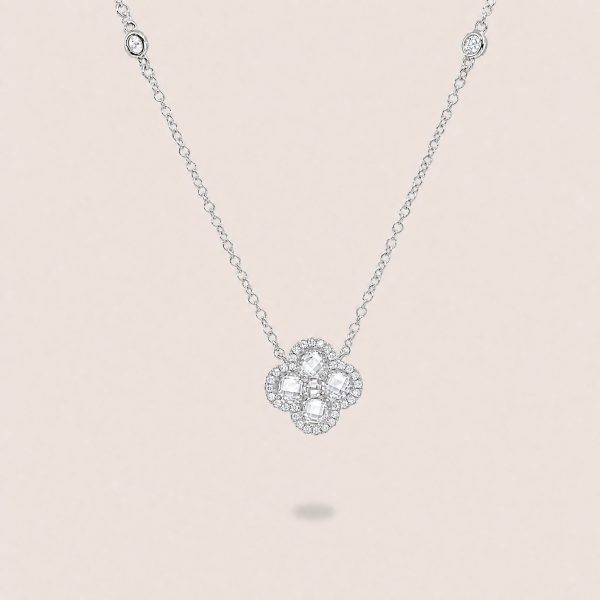 Collana Fiore Singolo Total White Argento