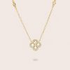 Collana Fiore Singolo Total White Placcato Oro Collana Fiore Singolo Total White Placcato Oro