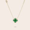 Collana Placcato Oro Fiore Singolo Verde Smeraldo Collana Placcato Oro Fiore Singolo Verde Smeraldo