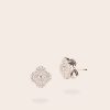 Orecchino Mini Fiore 4 Petali Zirconi Bianchi Argento Orecchino Mini Fiore 4 Petali Zirconi Bianchi Argento